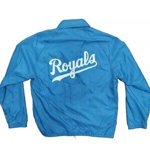 Royals Jacket Vintage Blue KC Baseball Chalk Line sz M windbreaker